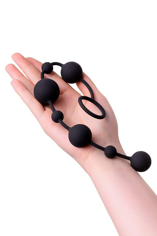 Черная анальная цепочка A-toys с шариками - 35,9 см. - фото 5