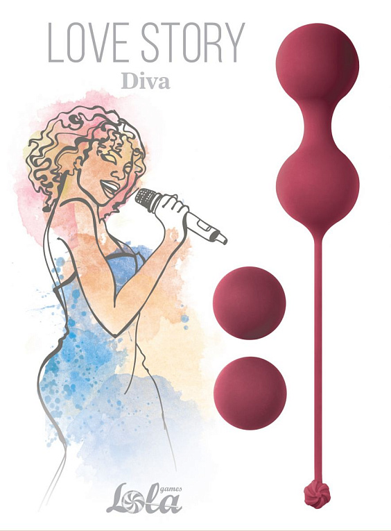 Набор бордовых вагинальных шариков Love Story Diva - фото 6