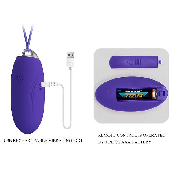 Фиолетовое виброяйцо Jenny-Yourth с пультом ДУ - фото 5