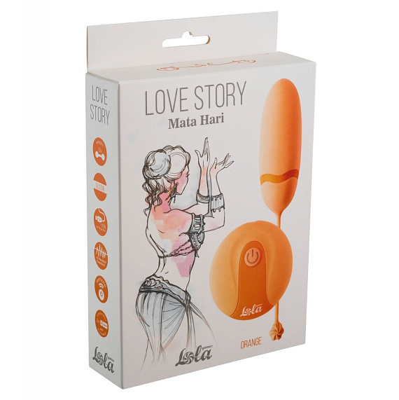 Оранжевое виброяйцо Mata Hari с пультом ДУ Lola toys