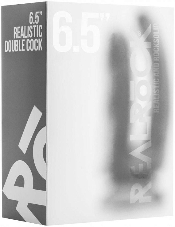 Прозрачный анально-вагинальный фаллоимитатор Realistic Double Cock 6,5 Inch - 16,5 см. - термопластичная резина (TPR)