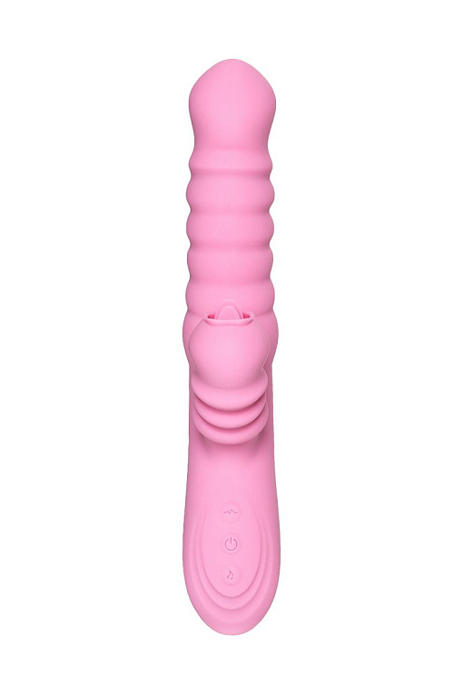 Розовый вибратор Lixy с возвратно-поступательным движением и нагревом - 23 см. от Intimcat