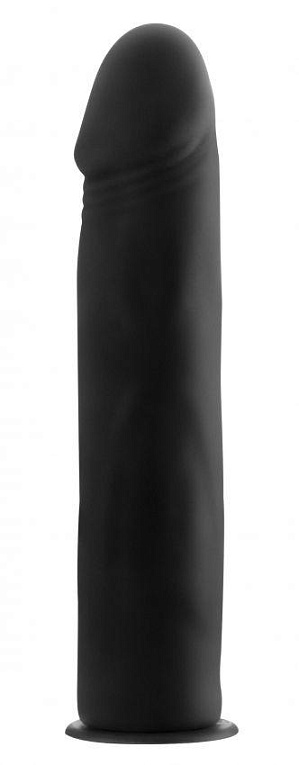 Чёрный страпон Deluxe Silicone Strap On 8 Inch - 20 см. Shots Media BV
