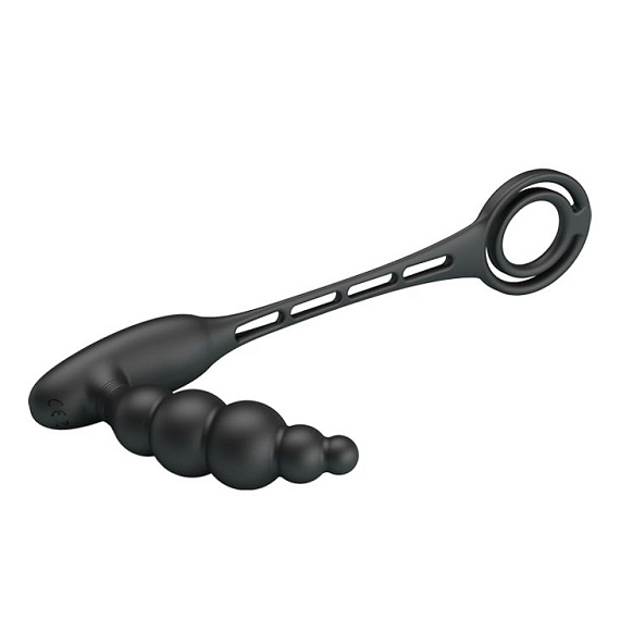 Эрекционное кольцо с анальной вибропробкой-елочкой Vibrating penis sleeve III Baile