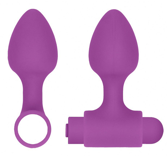 Фиолетовый анальный вибронабор USB-Rechargeable Anal Set - фото 7