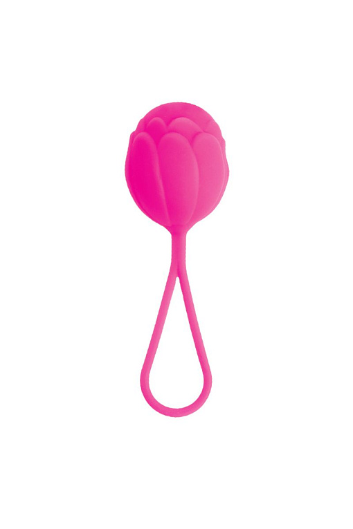Розовый рельефный вагинальный шарик со шнурком - фото 5