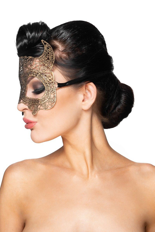 Золотистая карнавальная маска  Альнаир от Intimcat