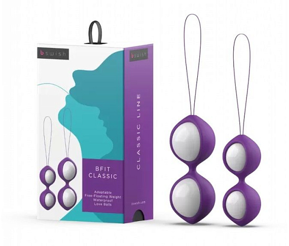 Фиолетово-белые вагинальные шарики Bfit Classic от Intimcat