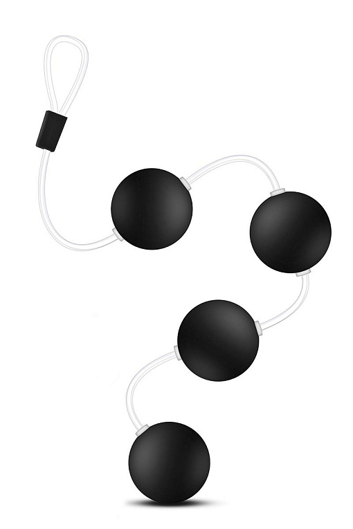 Черные анальные шарики Pleasure Balls - 38,1 см. - поливинилхлорид (ПВХ, PVC)