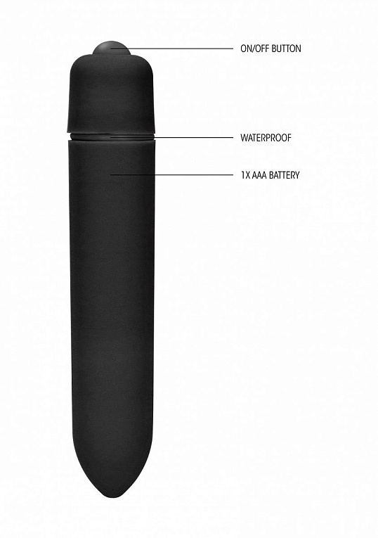 Черная вибропуля Speed Bullet - 9,3 см. - анодированный пластик (ABS)