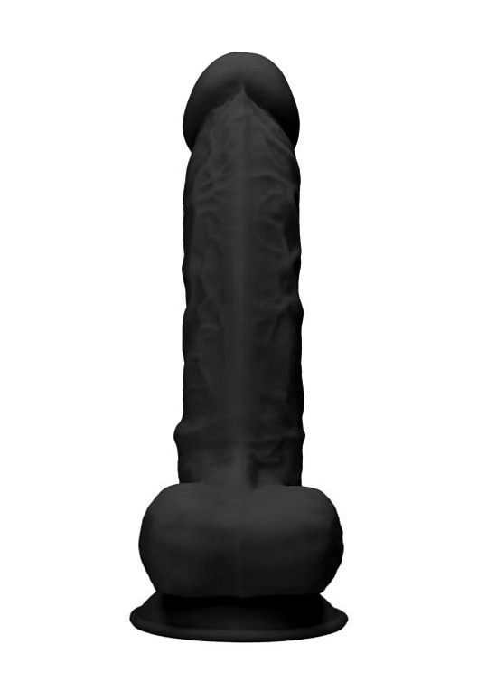 Черный фаллоимитатор Realistic Cock With Scrotum - 22,8 см. Shots Media BV