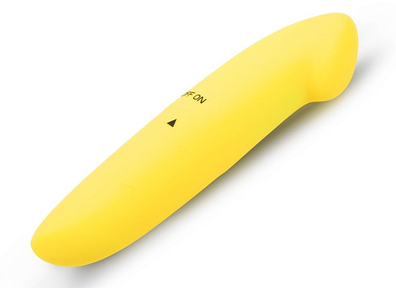 Желтый двусторонний мини-вибратор - 12,5 см. - анодированный пластик (ABS)