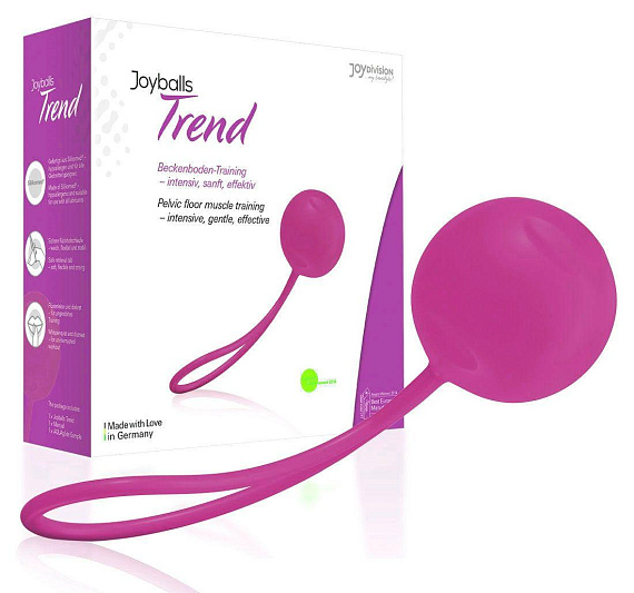 Ярко-розовый вагинальный шарик Joyballs Trend Single - Silikomed
