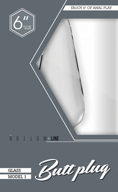 Анальный стимулятор Bottom Line 6  Model 1 Glass - 15,5 см. - стекло