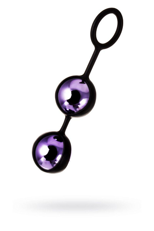 Фиолетово-черная вагинальные шарики TOYFA A-toys - анодированный пластик, силикон