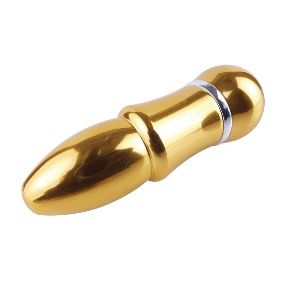 Золотистый алюминиевый вибратор GOLD SMALL - 7,5 см. - металл