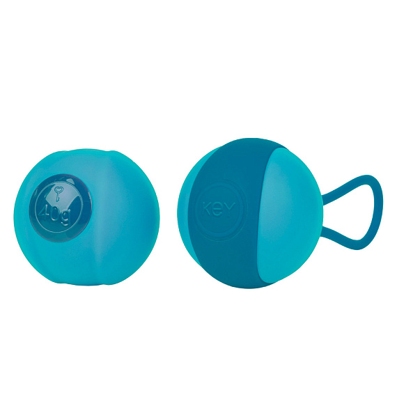 Бирюзовый вагинальный шарик соло STELLA I со сменным грузом - силикон