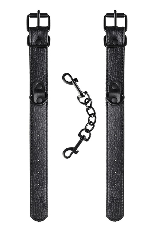 Узкие черные наручники на сцепке - фото 8