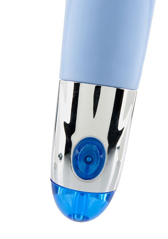 Голубой вибратор со стимуляцией клитора Lovely Vibes G-spot - 20 см. - силикон