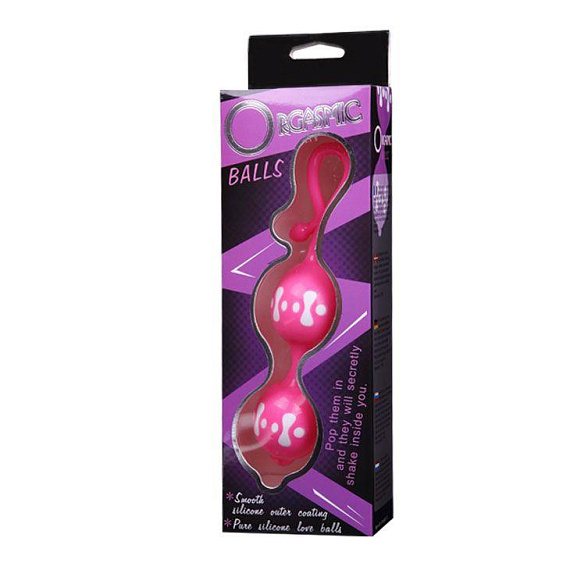 Розовые вагинальные шарики с узором Orgasmic - силикон