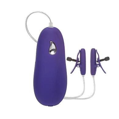 Фиолетовые зажимы на соски с нагревательным эффектом с вибрацией Heated Nipple Teasers