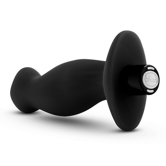 Черный анальный вибромассажёр Silicone Vibrating Prostate Massager 02 - 10,8 см. - фото 5