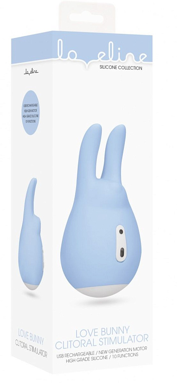 Голубой клиторальный стимулятор Love Bunny - 9,4 см. от Intimcat