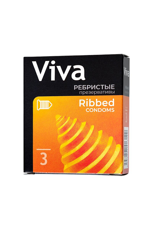 Ребристые презервативы VIVA Ribbed - 3 шт. - латекс