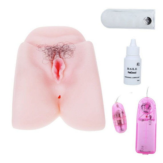 Мастурбатор-вагина с вибрацией и волосками от Intimcat