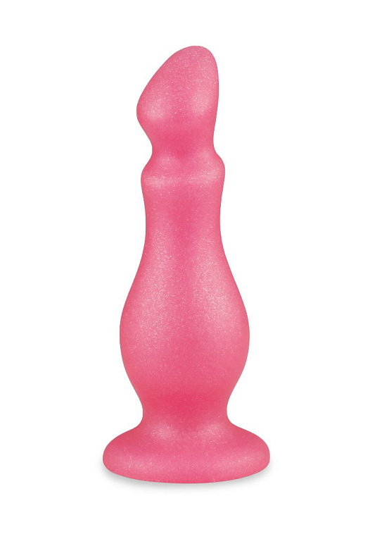 Розовая фигурная анальная пробка - 14 см. - поливинилхлорид (ПВХ, PVC)