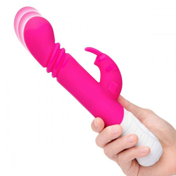 Розовый массажер для G-точки Slim Shaft thrusting G-spot Rabbit - 23 см. от Intimcat