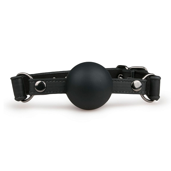 Черный силиконовый кляп-шар Easytoys Ball Gag With Large Silicone Ball - силикон