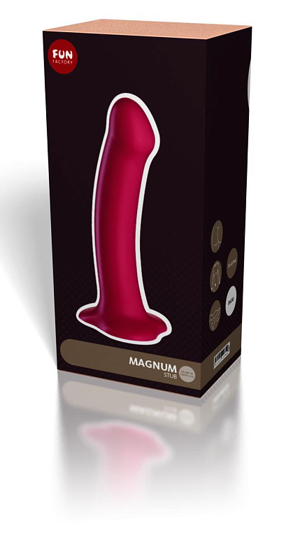 Ярко-розовый гладкий фаллоимитатор Magnum - 18,3 см. - силикон