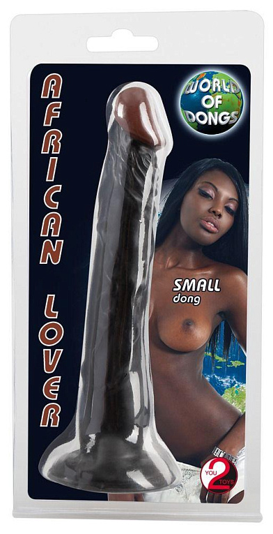 Чернокожий фаллоимитатор на присоске African Lover - 18 см. - поливинилхлорид (ПВХ, PVC)
