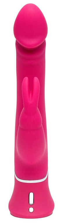 Розовый вибратор-кролик Realistic Dual Density Rechargeable Rabbit Vibrator - 25,5 см. от Intimcat