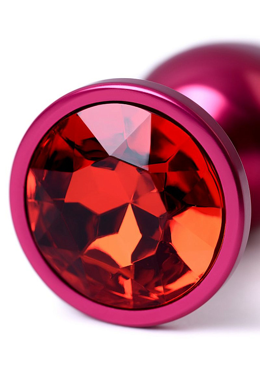 Красная анальная пробка с кристаллом красного цвета - 7,2 см. - фото 8