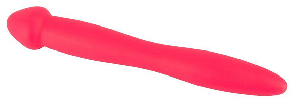 Красный гибкий двусторонний фаллоимитатор Colorful Joy - 21,5 см. - силикон