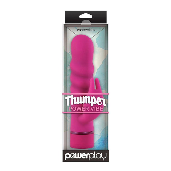 Вибромассажер с клиторальным стимулятором Thumper Power Vibe - 18,8 см. - силикон