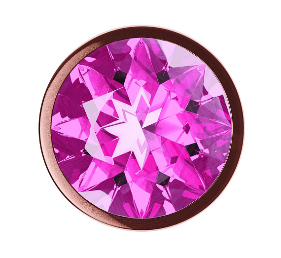 Пробка цвета розового золота с лиловым кристаллом Diamond Quartz Shine L - 8,3 см. от Intimcat