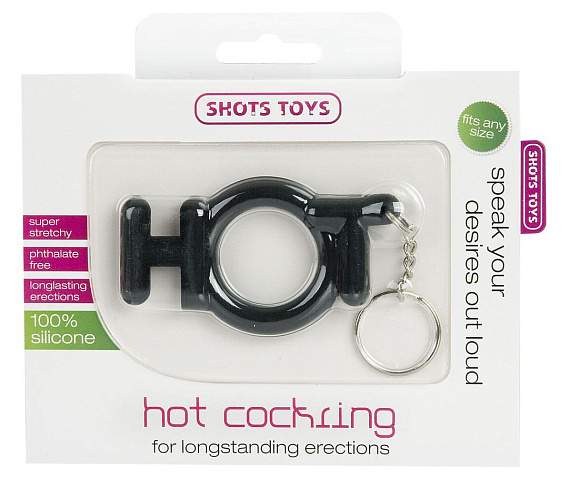 Чёрное эрекционное кольцо Hot Cocking - силикон