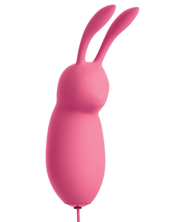 Розовая, работающая от USB вибропуля в форме кролика Cute от Intimcat