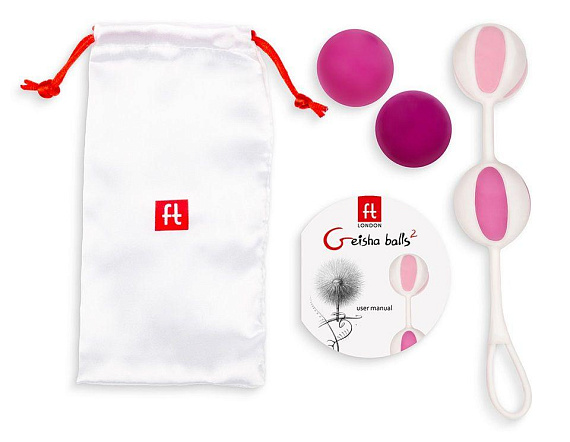 Розовые вагинальные шарики Geisha Balls 2 - пластик, силикон