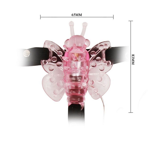 Розовая вибробабочка Sexy Friend на ремешках - Термопластичная резина (TPR)