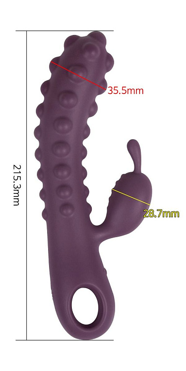 Фиолетовый вибромассажер SMON №1 с бугорками - 21,5 см. - фото 5