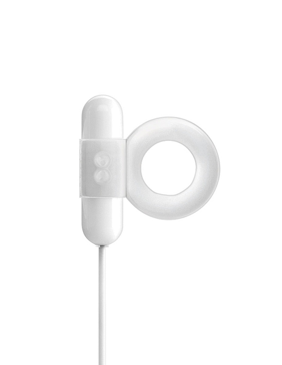 Белое эрекционное кольцо с вибрацией - ABS-пластик