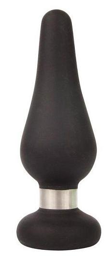 Черная конусовидная анальная пробка - 11,5 см.