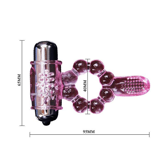Розовое эрекционное кольцо с вибростимуляцией клитора Baile от Intimcat