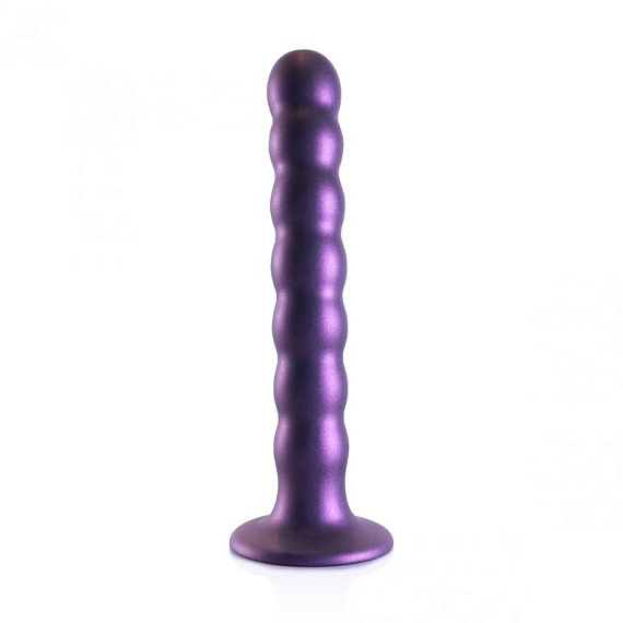 Фиолетовый фаллоимитатор Beaded G-Spot - 17 см. Shots Media BV
