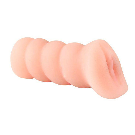 Мастурбатор-вагина с вибрацией и углублениями под пальцы - Термопластичная резина (TPR)