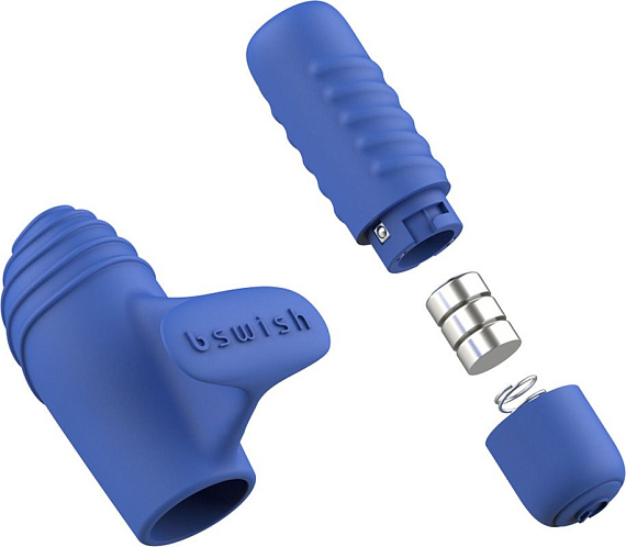 Синий вибростимулятор на пальчик Bteased Basic Finger Vibrator от Intimcat